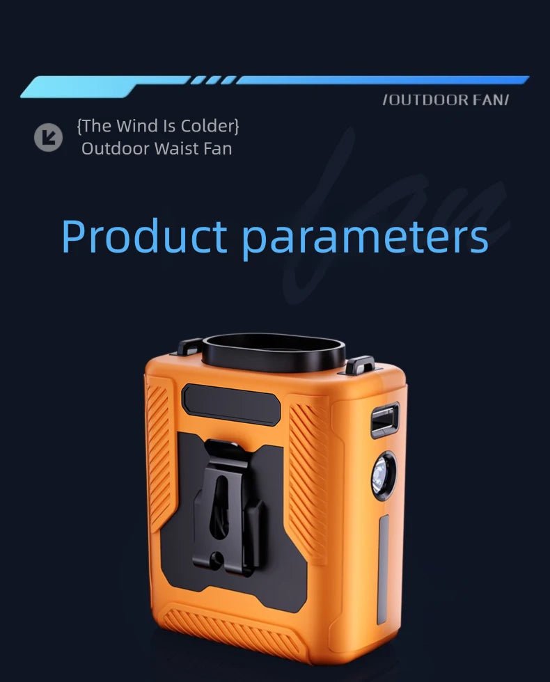 2026 13500RPM High-speed Waist Hanging Electric Fan Portable 6000mAh Power Bank Clip Waist Outdoor Construction Site Small Fan - luvmoose