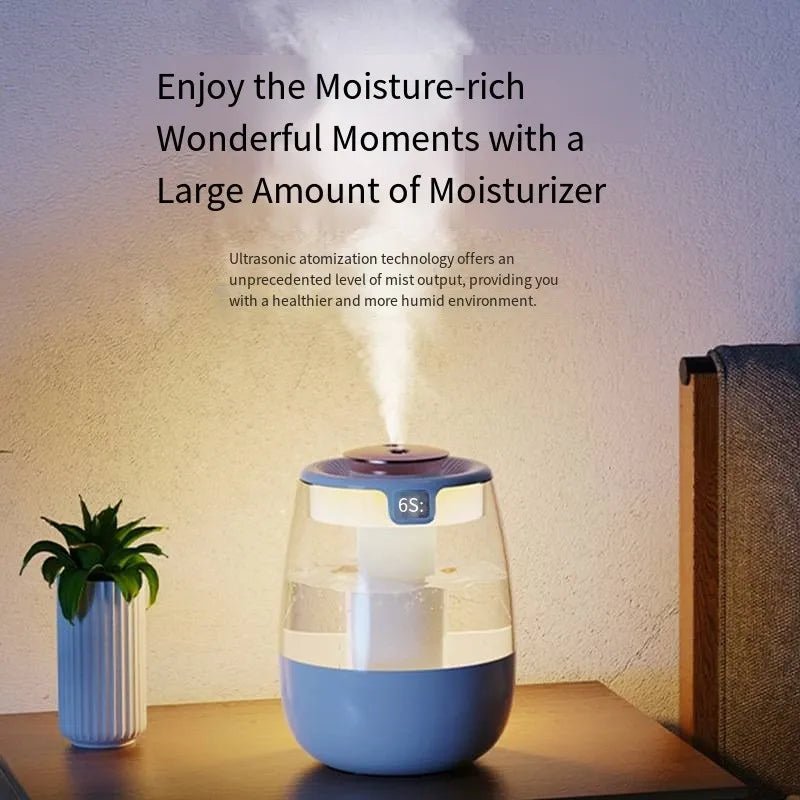 Air Humidifier Aroma Humidifier Double Spray Port Essential Oil Diffuser USB Water Humidifier with Light for Home Office - luvmoose