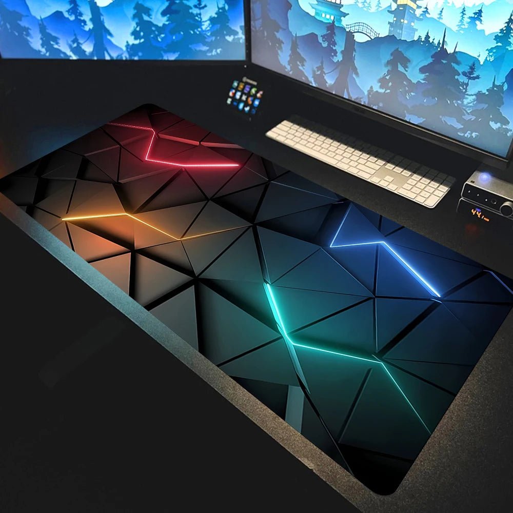 Colorful Hexagon Mouse Pad Large Computer Office Game Table Mats XXL Rubber Anti-slip Gaming Keyboard Mousepads Long Desk Pads - luvmoose