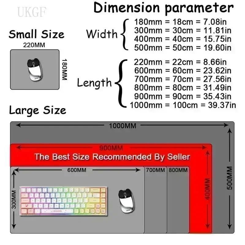 Colorful Hexagon Mouse Pad Large Computer Office Game Table Mats XXL Rubber Anti-slip Gaming Keyboard Mousepads Long Desk Pads - luvmoose