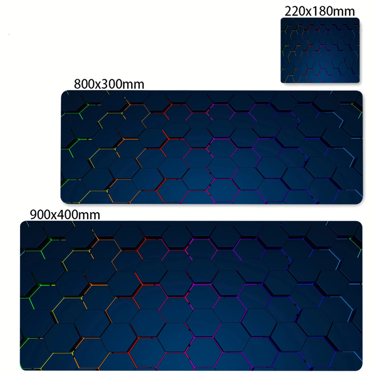 Colorful Hexagon Mouse Pad Large Computer Office Game Table Mats XXL Rubber Anti-slip Gaming Keyboard Mousepads Long Desk Pads - luvmoose