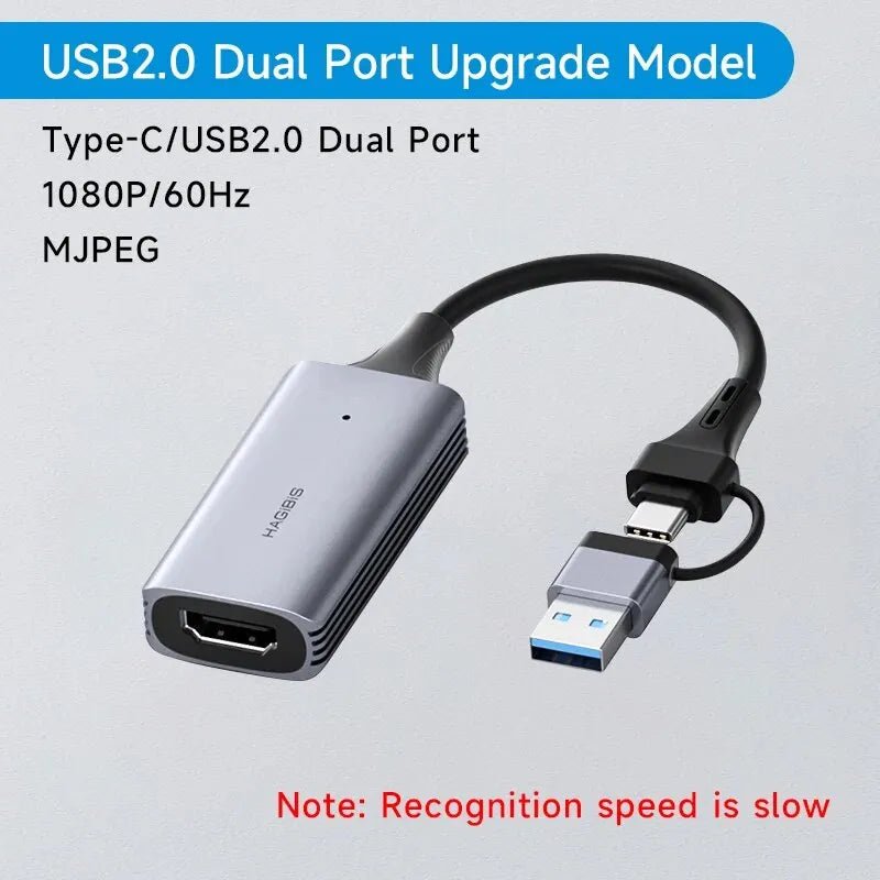 Hagibis USB 3.0 Video Capture Card HDMI-compatible to USB/Type-c Game Grabber Record Ms2130 for Switch Xbox PS4/5 Live Broadcast - luvmoose