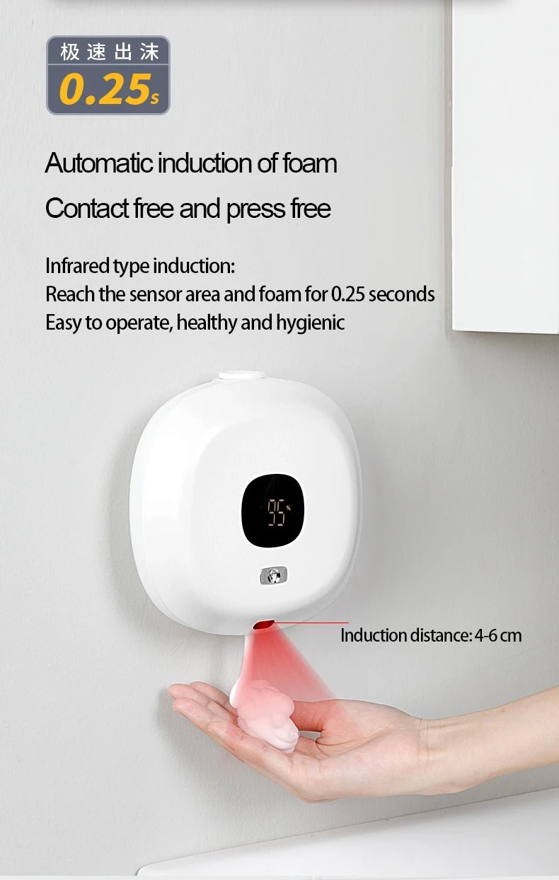 New Soap Dispenser Wall Mounted Touchless Foam Soap Dispenser Automatic Induction Hand Sanitizer Machine For Hotel Household - luvmoose