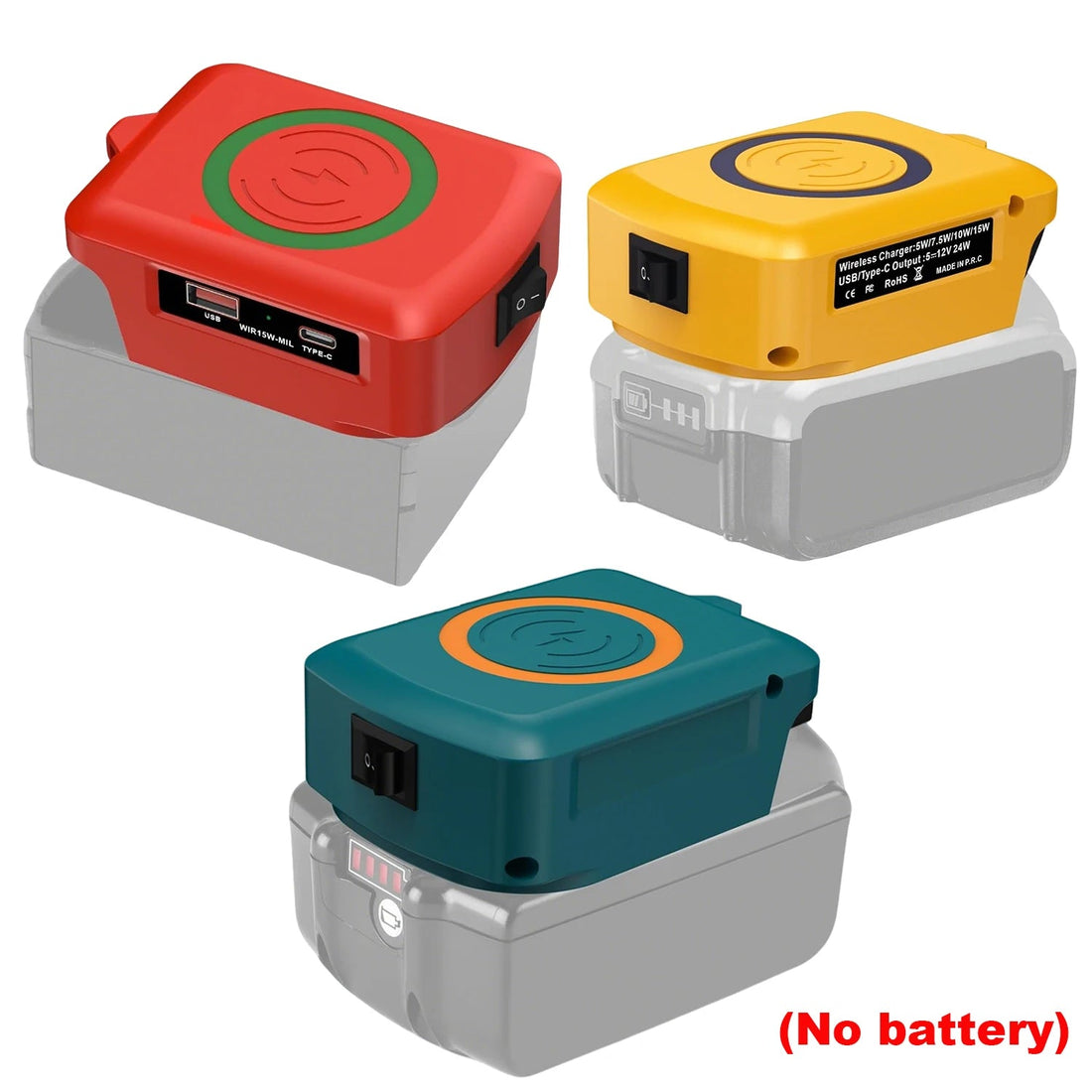 NEW Wireless Phone Charger for Makita/Dewalt/Milwaukee Li-ion Battery USB Adapter with Type-C Charges Port Portable Power Bank - luvmoose