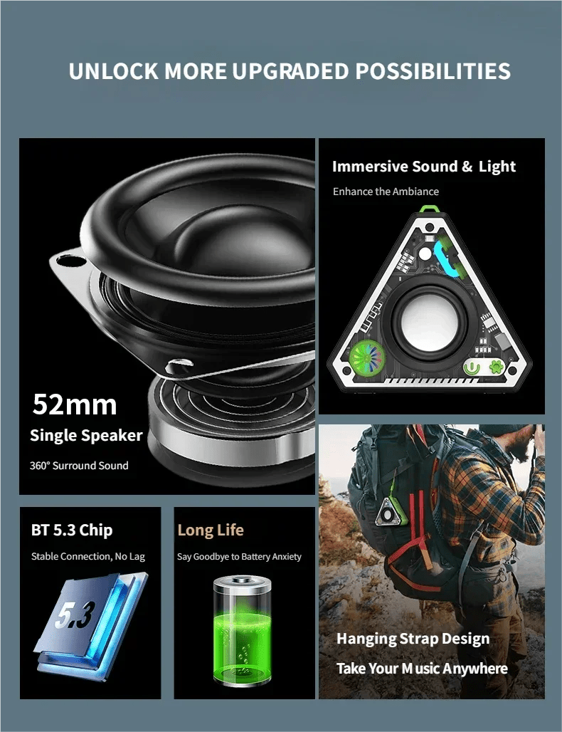 Portable TWS Bluetooth Speaker Audio Subwoofer Mini Wireless Portable Speaker HiFi Music Surrounding Sound Outdoor Loudspeaker - luvmoose