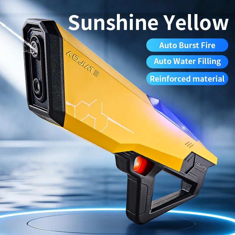 Technological Light-Emitting Electric Continuous Water Gun with Built-In Rechargeable Battery, Summer Outdoor Water Toy Gun - luvmoose