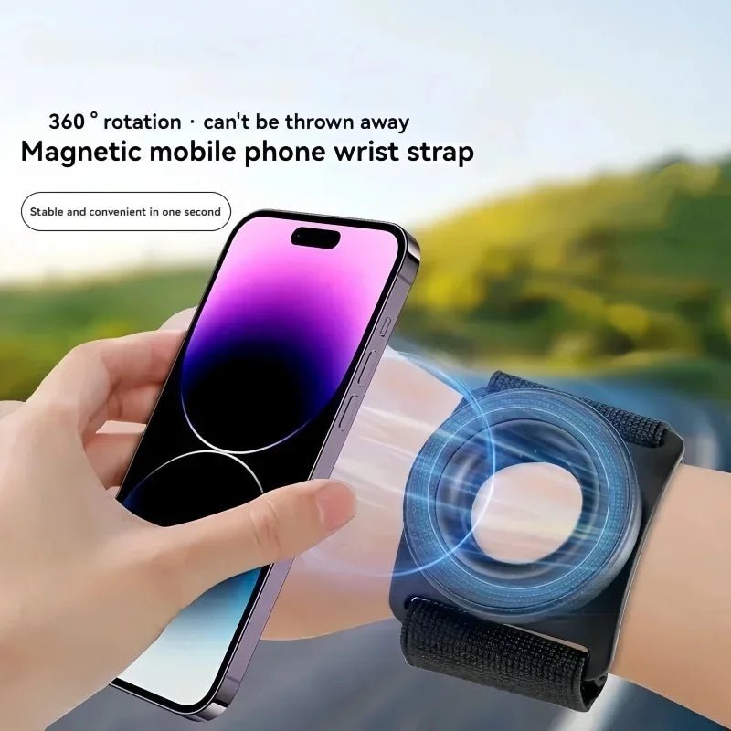 The New Magnetic Wrist Suspension universal Phone Stand Is Specifically Designed for Running and Outdoor Live Streaming Wristban - luvmoose
