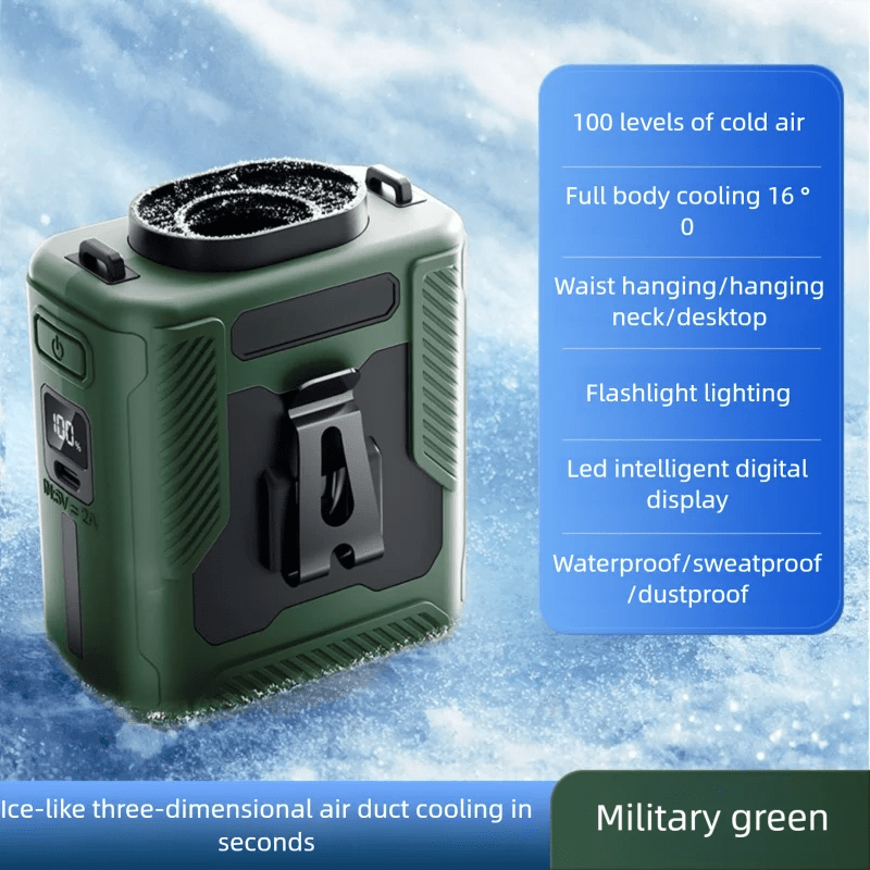 2026 13500RPM High-speed Waist Hanging Electric Fan Portable 6000mAh Power Bank Clip Waist Outdoor Construction Site Small Fan - luvmoose