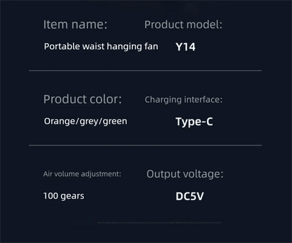 2026 13500RPM High-speed Waist Hanging Electric Fan Portable 6000mAh Power Bank Clip Waist Outdoor Construction Site Small Fan - luvmoose