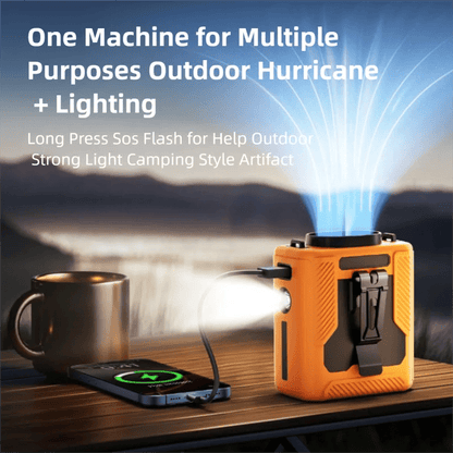 2026 13500RPM High-speed Waist Hanging Electric Fan Portable 6000mAh Power Bank Clip Waist Outdoor Construction Site Small Fan - luvmoose