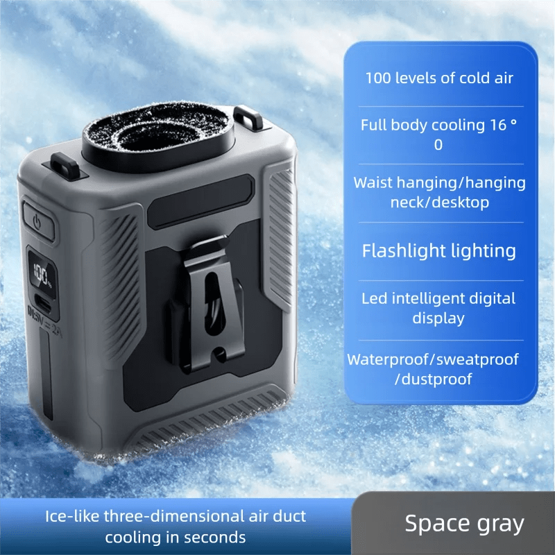 2026 13500RPM High-speed Waist Hanging Electric Fan Portable 6000mAh Power Bank Clip Waist Outdoor Construction Site Small Fan - luvmoose