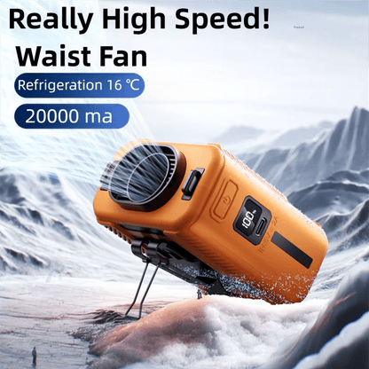 2026 13500RPM High-speed Waist Hanging Electric Fan Portable 6000mAh Power Bank Clip Waist Outdoor Construction Site Small Fan - luvmoose