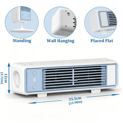 3600mAh USB Rechargeable Tower Fan 3 Speeds Quiet Bladeless Desktop Fan with Remote Control Portable Air Cooler for Home Office - luvmoose