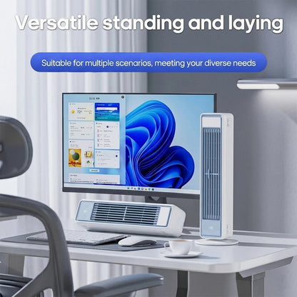 3600mAh USB Rechargeable Tower Fan 3 Speeds Quiet Bladeless Desktop Fan with Remote Control Portable Air Cooler for Home Office - luvmoose