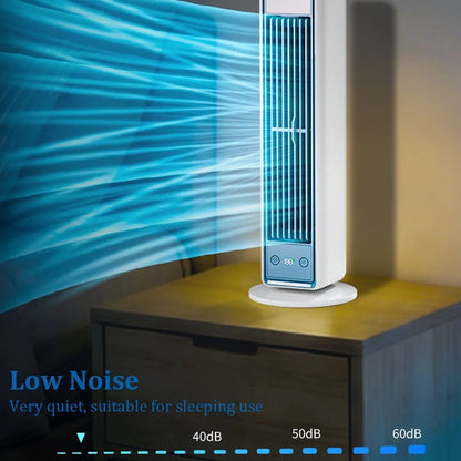 3600mAh USB Rechargeable Tower Fan 3 Speeds Quiet Bladeless Desktop Fan with Remote Control Portable Air Cooler for Home Office - luvmoose