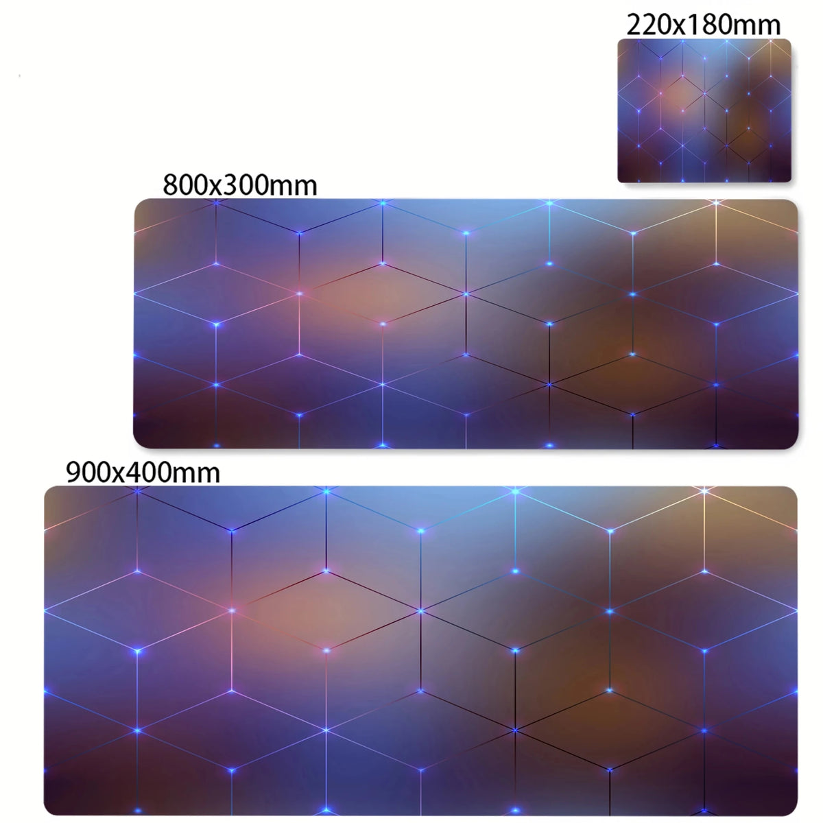 Colorful Hexagon Mouse Pad Large Computer Office Game Table Mats XXL Rubber Anti-slip Gaming Keyboard Mousepads Long Desk Pads - luvmoose