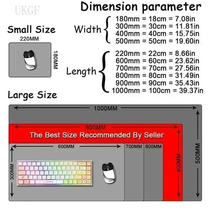 Colorful Hexagon Mouse Pad Large Computer Office Game Table Mats XXL Rubber Anti-slip Gaming Keyboard Mousepads Long Desk Pads - luvmoose