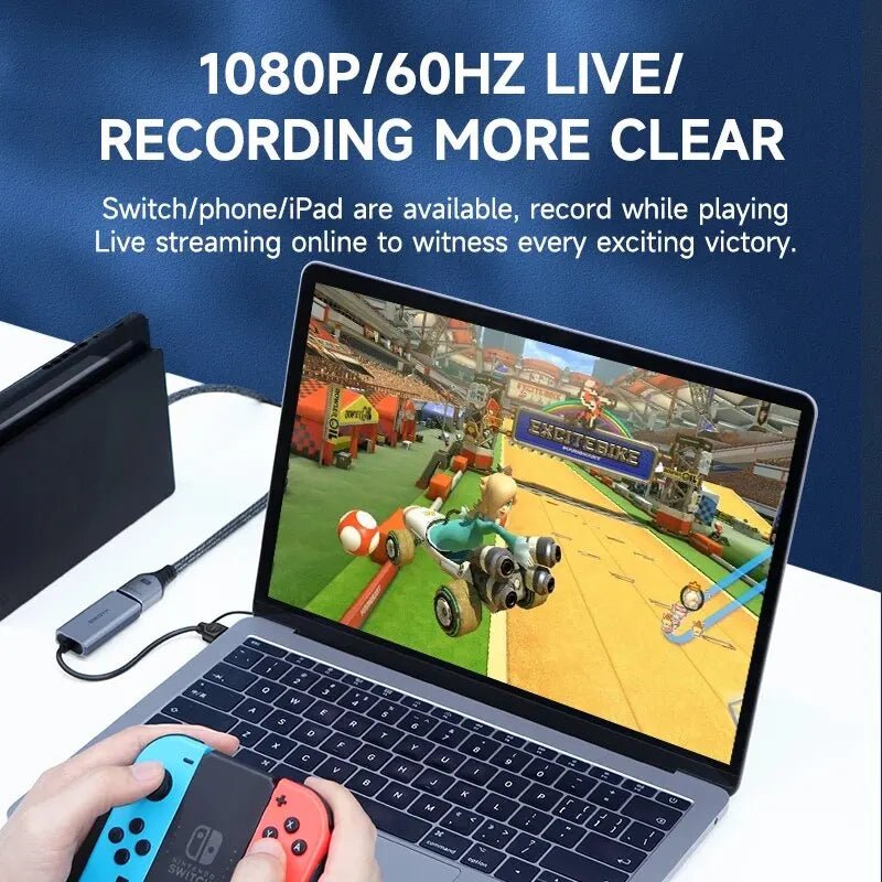 Hagibis USB 3.0 Video Capture Card HDMI-compatible to USB/Type-c Game Grabber Record Ms2130 for Switch Xbox PS4/5 Live Broadcast - luvmoose