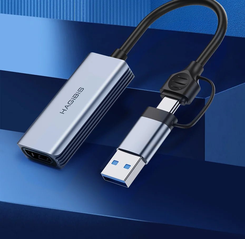 Hagibis USB 3.0 Video Capture Card HDMI-compatible to USB/Type-c Game Grabber Record Ms2130 for Switch Xbox PS4/5 Live Broadcast - luvmoose