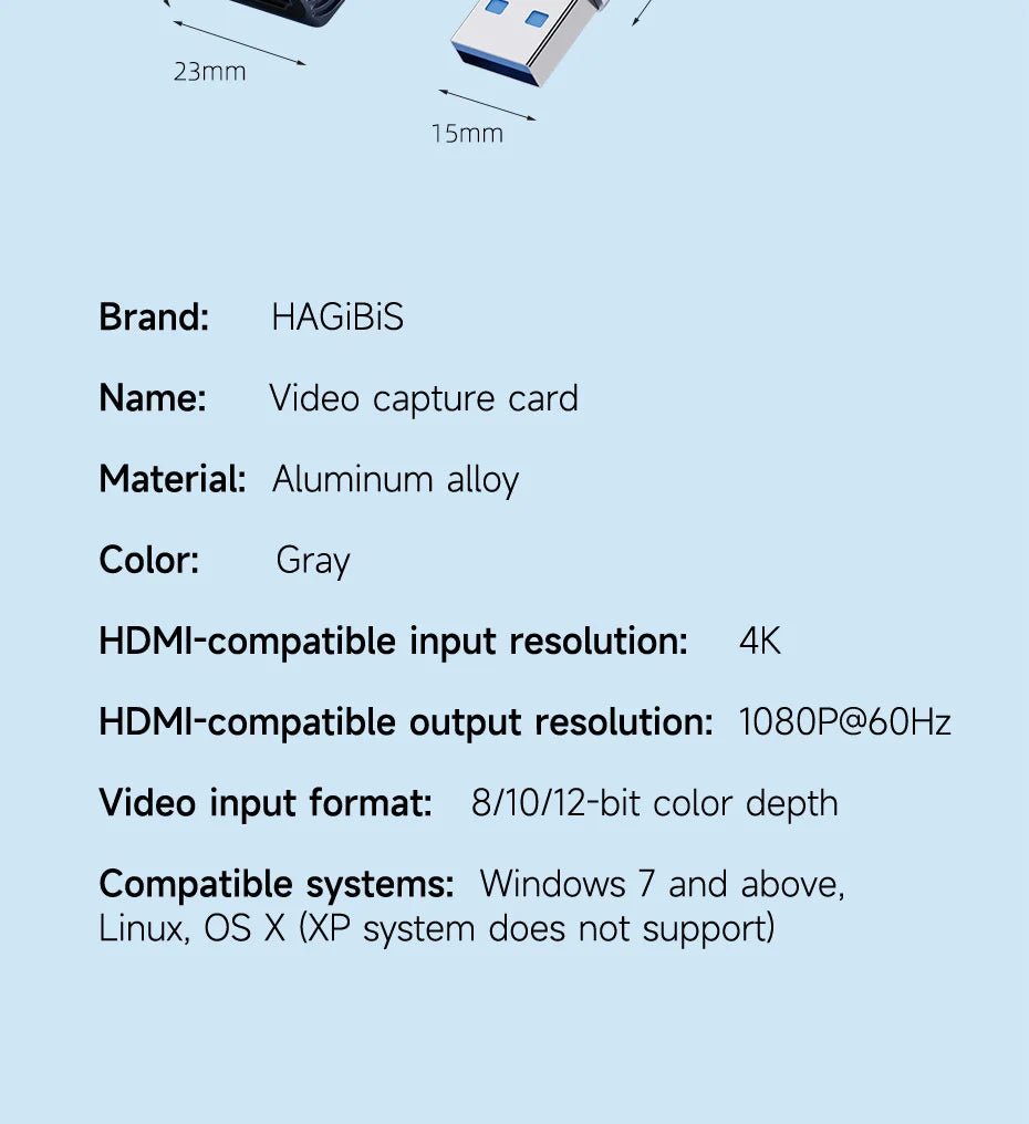 Hagibis USB 3.0 Video Capture Card HDMI-compatible to USB/Type-c Game Grabber Record Ms2130 for Switch Xbox PS4/5 Live Broadcast - luvmoose