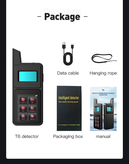Hidden Camera Detector T6 Big Touch Screen Anti Spy Gadgets GPS Detector Bug Finder Wireless Signal Detection Infrared Scanner - luvmoose