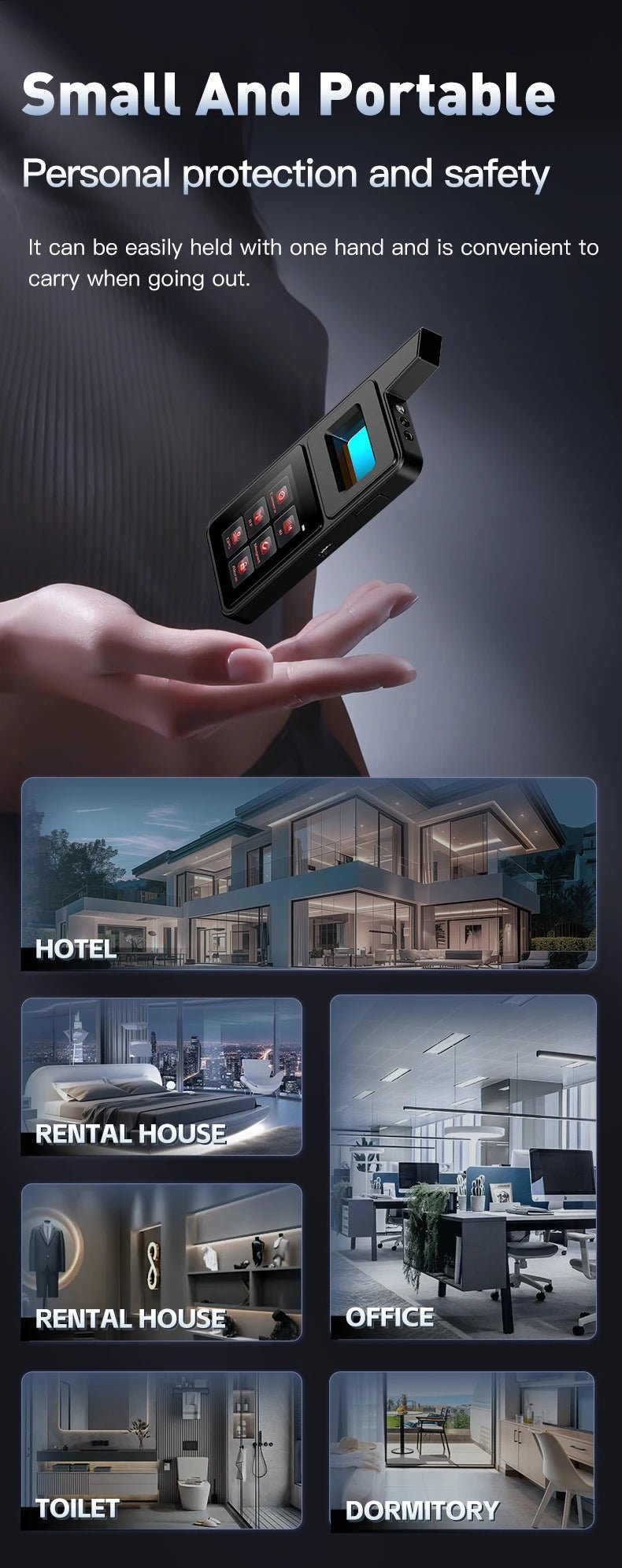 Hidden Camera Detector T6 Big Touch Screen Anti Spy Gadgets GPS Detector Bug Finder Wireless Signal Detection Infrared Scanner - luvmoose