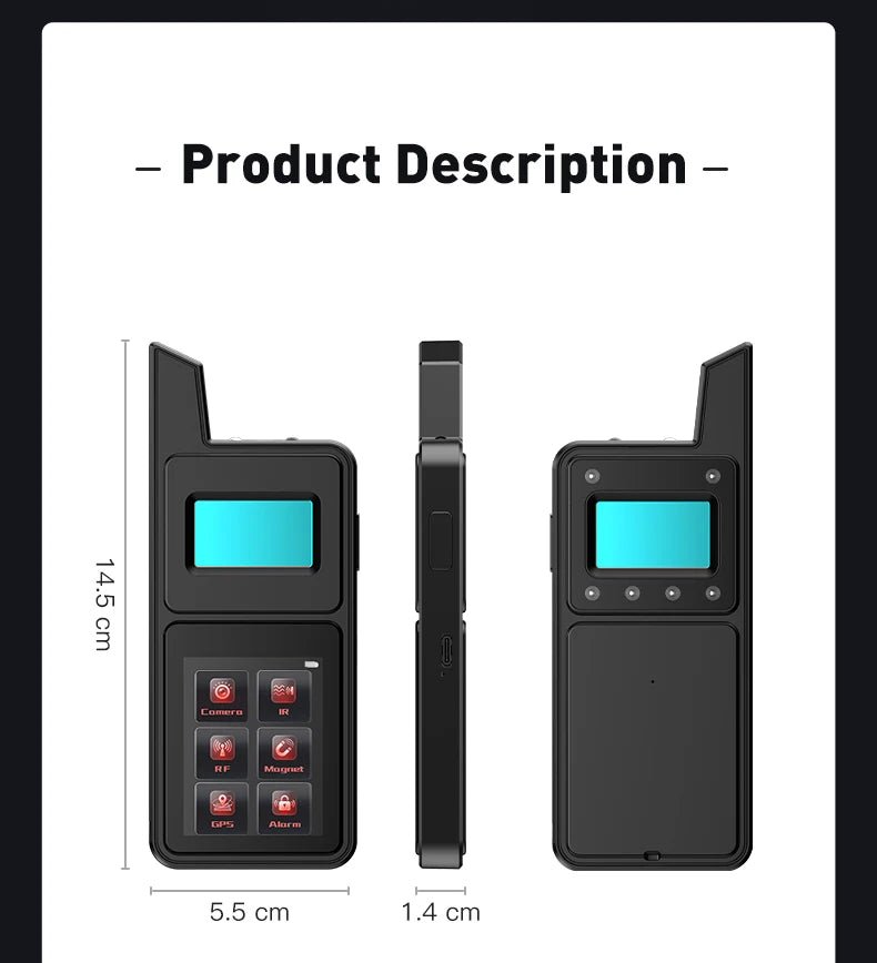 Hidden Camera Detector T6 Big Touch Screen Anti Spy Gadgets GPS Detector Bug Finder Wireless Signal Detection Infrared Scanner - luvmoose