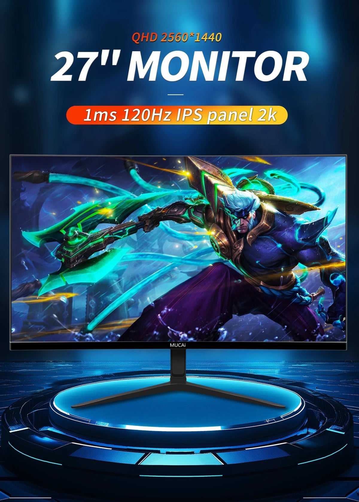MUCAI N2768- 27 inch 2K monitor 120Hz Resolution2560*1440, DP,HDMI compatible,suitable for desktop/laptop/PS5/Xbox - luvmoose
