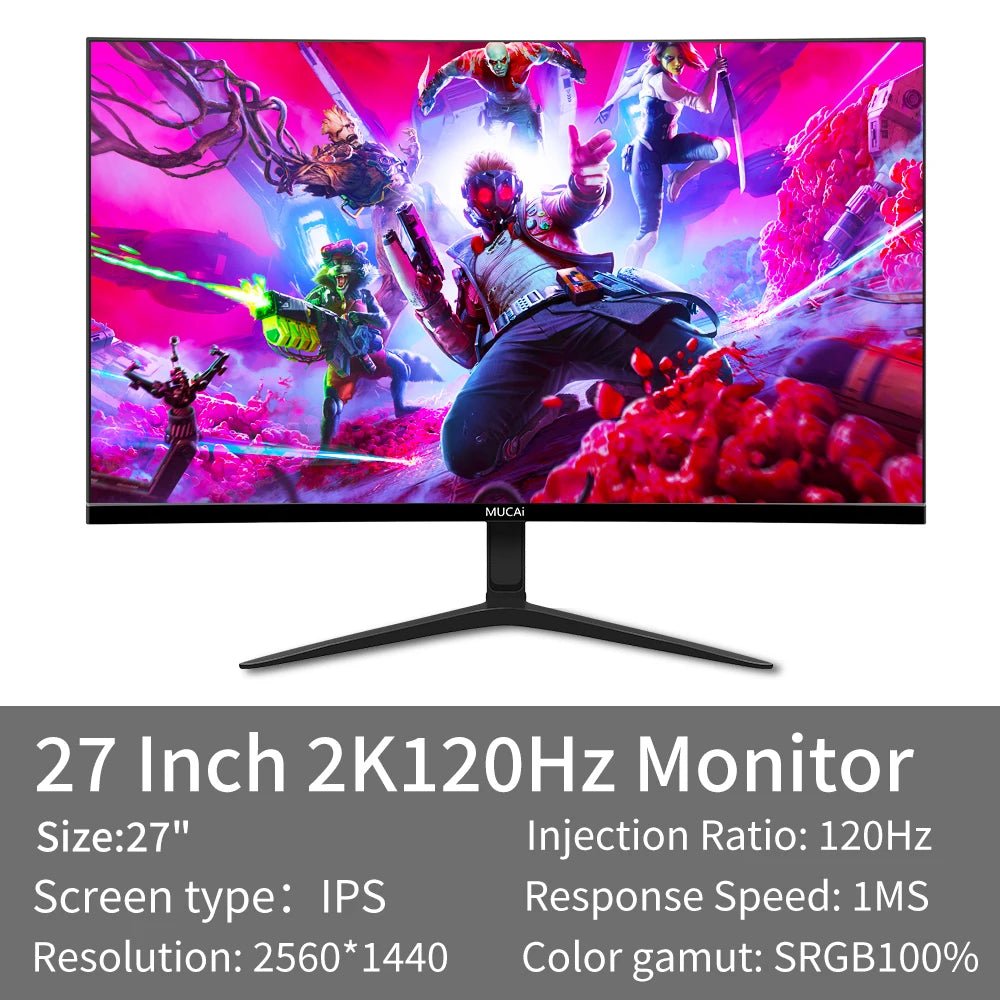 MUCAI N2768- 27 inch 2K monitor 120Hz Resolution2560*1440, DP,HDMI compatible,suitable for desktop/laptop/PS5/Xbox - luvmoose