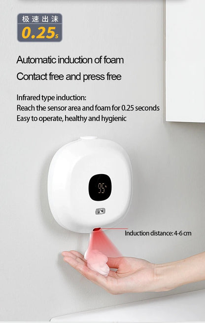 New Soap Dispenser Wall Mounted Touchless Foam Soap Dispenser Automatic Induction Hand Sanitizer Machine For Hotel Household - luvmoose