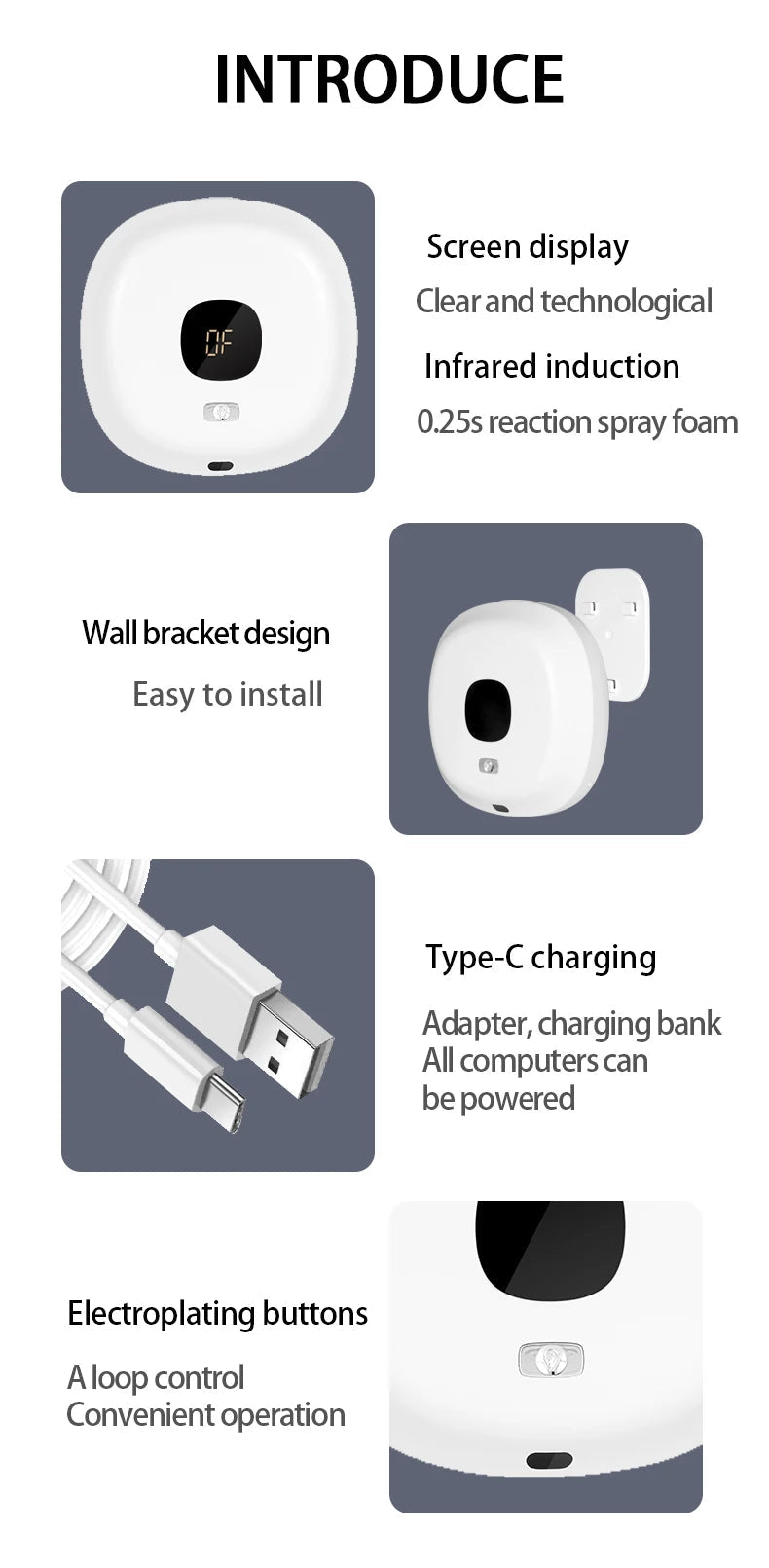 New Soap Dispenser Wall Mounted Touchless Foam Soap Dispenser Automatic Induction Hand Sanitizer Machine For Hotel Household - luvmoose