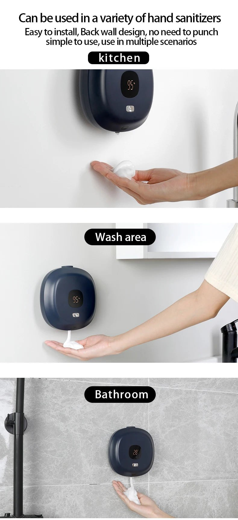 New Soap Dispenser Wall Mounted Touchless Foam Soap Dispenser Automatic Induction Hand Sanitizer Machine For Hotel Household - luvmoose