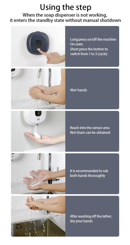 New Soap Dispenser Wall Mounted Touchless Foam Soap Dispenser Automatic Induction Hand Sanitizer Machine For Hotel Household - luvmoose