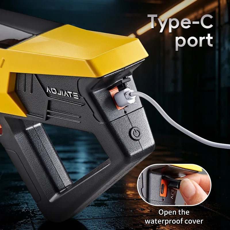 Technological Light-Emitting Electric Continuous Water Gun with Built-In Rechargeable Battery, Summer Outdoor Water Toy Gun - luvmoose