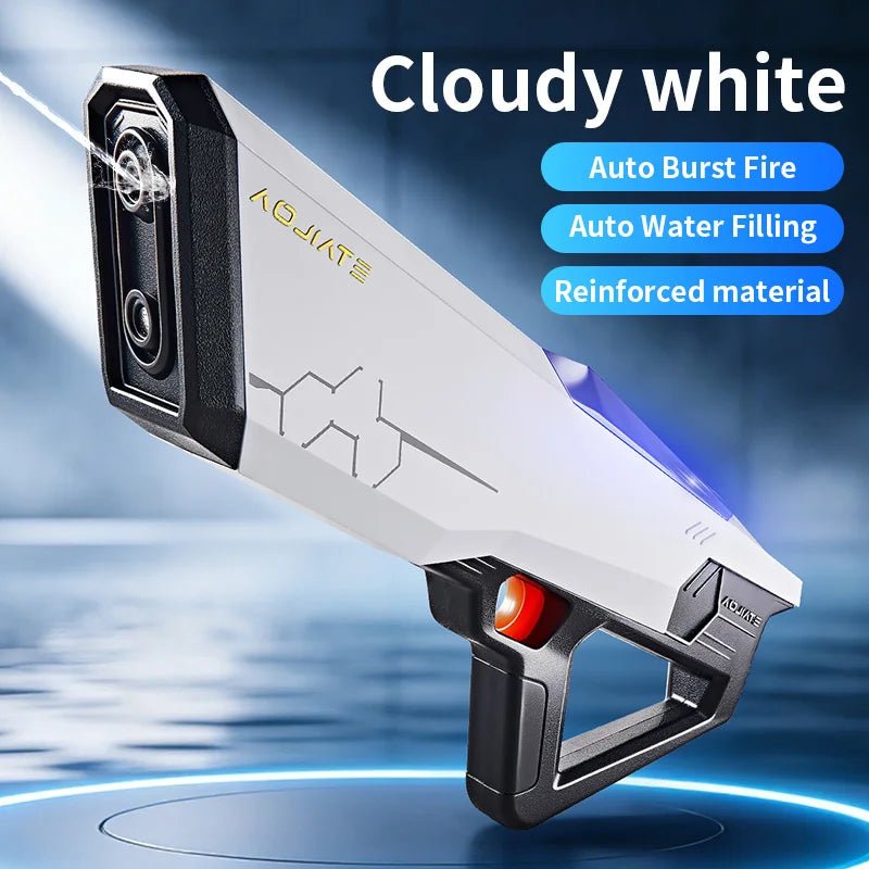 Technological Light-Emitting Electric Continuous Water Gun with Built-In Rechargeable Battery, Summer Outdoor Water Toy Gun - luvmoose