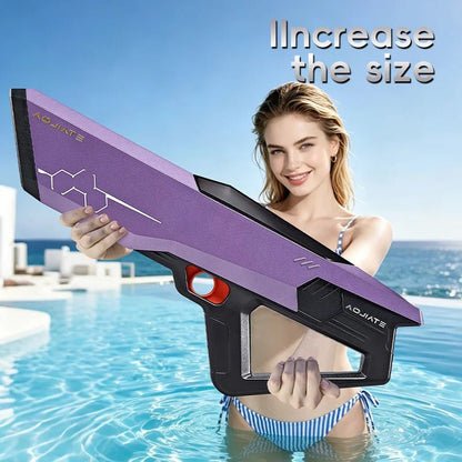 Technological Light-Emitting Electric Continuous Water Gun with Built-In Rechargeable Battery, Summer Outdoor Water Toy Gun - luvmoose