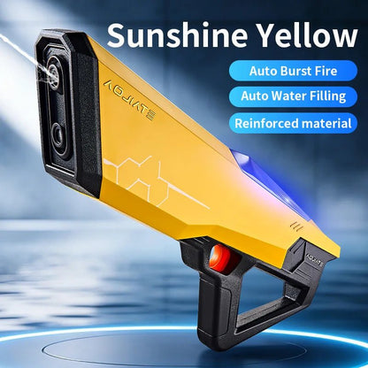 Technological Light-Emitting Electric Continuous Water Gun with Built-In Rechargeable Battery, Summer Outdoor Water Toy Gun - luvmoose
