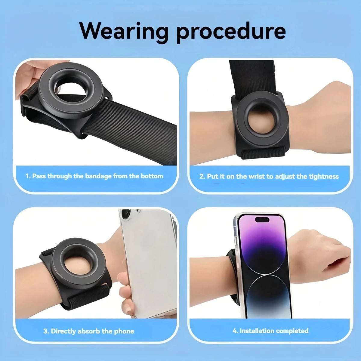 The New Magnetic Wrist Suspension universal Phone Stand Is Specifically Designed for Running and Outdoor Live Streaming Wristban - luvmoose